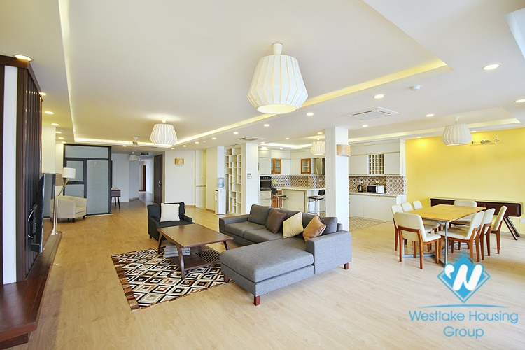 Spacious 4 beds apartment for rent in To Ngoc Van street, Tay Ho