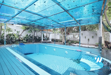 A French villa with big pool and garden in Tay ho, Hanoi