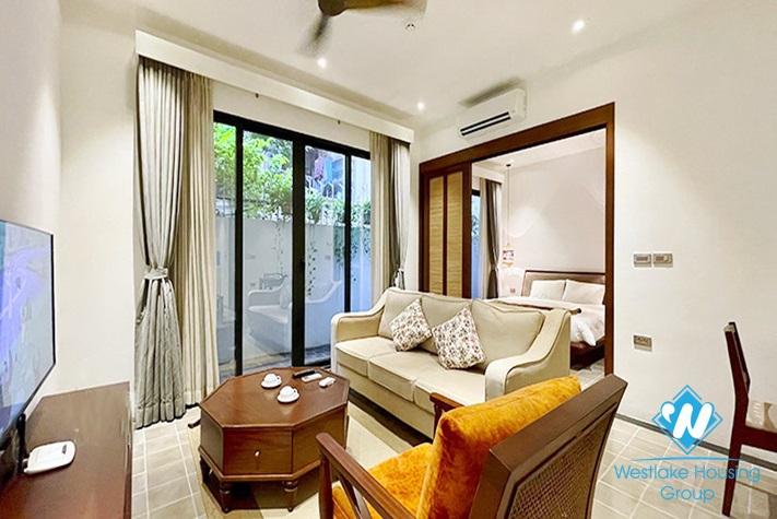 Ground floor one bedroom apartment for rent in Dang Thai Mai area, Tay Ho