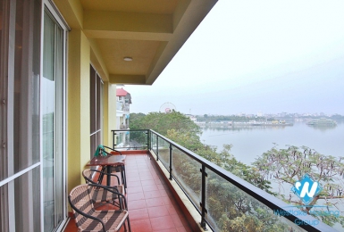 Lake view 03 bedrooms apartment with big balcony for leasing  in Tay Ho area