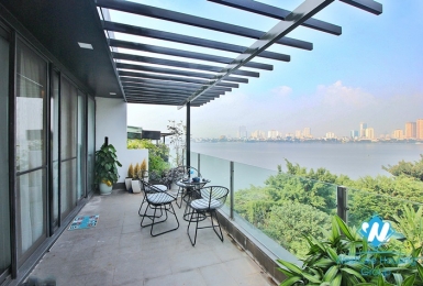 Lake view and huge balcony 2 bedrooms apartment for rent in Quang Khanh, Tay Ho