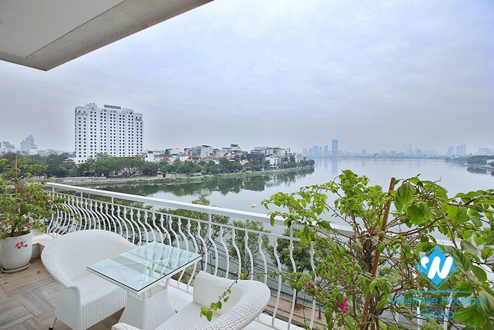 Lake view and brand new 2beds apartment for rent in Xuan Dieu, Tay Ho