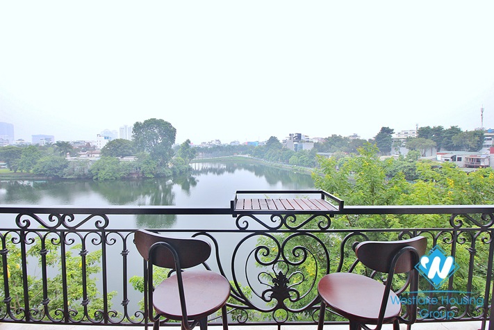Lake view and brand new 1 bedroom apartment for rent in Vu Mien st, Tay Ho