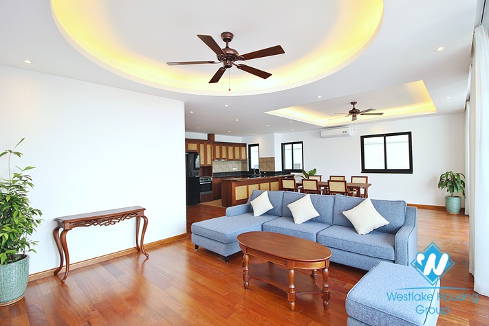 Brand new and lake view 4 beds duplex apartment for rent in Tay Ho area