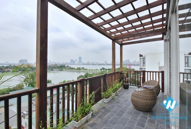 Janpanese style and lake view 3 beds apartment in Dang Thai Mai, Tay Ho for lease