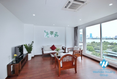 Lake view and bright 2 bedrooms apartment for rent in Xom Chua, Dang Thai Mai, Tay Ho
