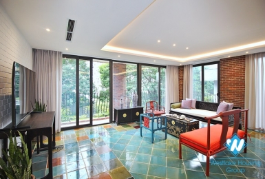 An unique and strange style 4 bedrooms apartment for rent in Dang Thai Mai, Tay Ho