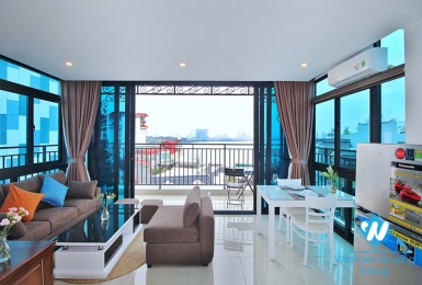 Top floor and lake view one bedroom apartment for rent in Yen Phu st, Tay Ho