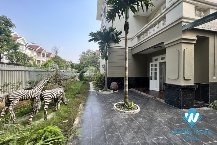 Unfurnished house with big yard and garden for rent in Ciputra, Tay Ho