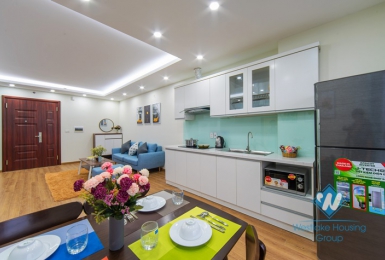 Bright and Fully Furnished Two Bedrooms Apartment for Rent in Trung Kinh st, Cau Giay district, Hanoi