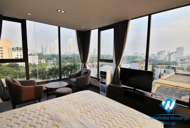 Studio apartment is designed with lots of light and lake view for rent in Ho Ba Mau, Hai Ba Trung