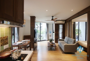 Pretty Japanese styling apartment for rent on Linh Lang street, Ba Dinh