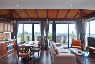Asian contemporary design 2 BR PENTHOUSE for rent in the heart of Tay Ho, Hanoi