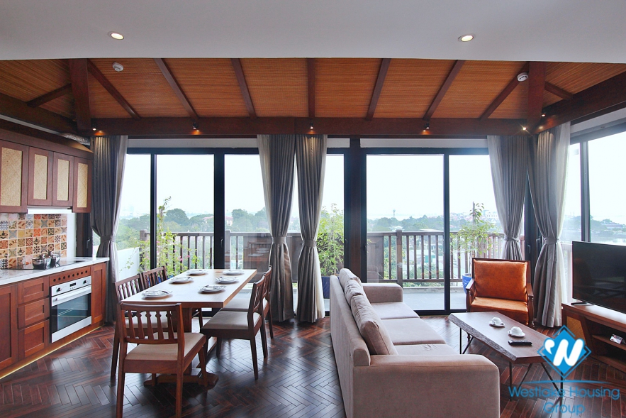 Asian contemporary design 2 BR PENTHOUSE for rent in the heart of Tay Ho, Hanoi