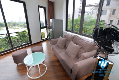 Lake view one bedroom apartment for rent in Hai Ba Trung District , HN