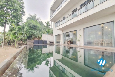 Riverfront villa for rent with ambassador pool in Long Bien area of ​​Hanoi