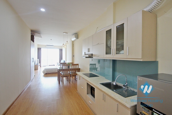 Lake view minimalist studio apartment for rent in Tay Ho