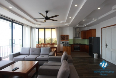 Lake view apartment with 3 bedrooms for rent in quiet alley Au Co st, Tay Ho District 