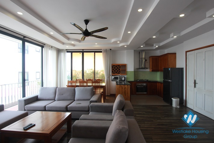 Lake view apartment with 3 bedrooms for rent in quiet alley Au Co st, Tay Ho District 