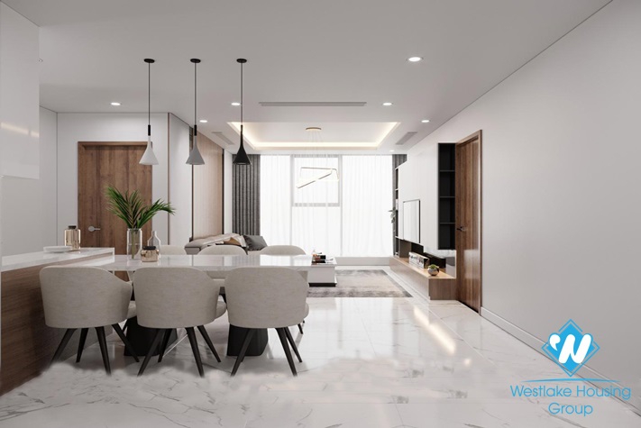 A sleek and modern apartment for rent in Sunshine City, Hanoi