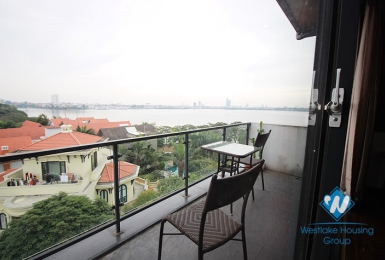 Lake view apartment with nice balcony for rent in Tay Ho area.