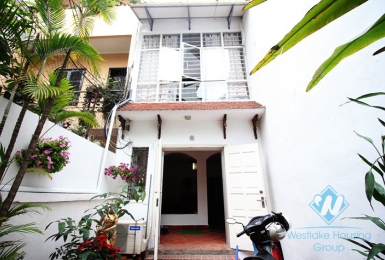 Elegant house with 3 bedroom, front yard and terrace for rent in Ba Dinh, Hanoi