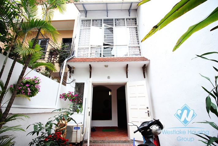Elegant house with 3 bedroom, front yard and terrace for rent in Ba Dinh, Hanoi