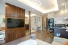 Bright one bedroom apartment with lakeview for rent in Sun Grand building, Thuy Khue, Ba Dinh.