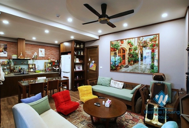 Three bedrooms apartment with huge balcony for rent in Hoang Quoc Viet, Cau Giay area.