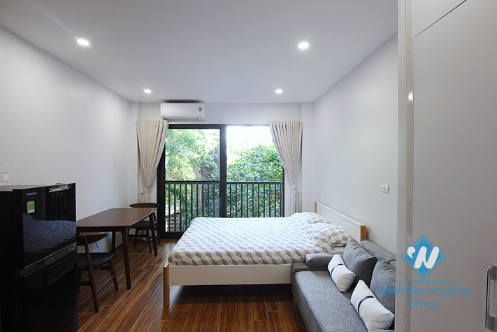 Bright studio with green view for rent in Dang Thai Mai area, Tay Ho district