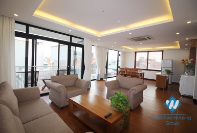 Splendid three bedroom apartment to rent in Tay Ho with balcony and views of Westlake